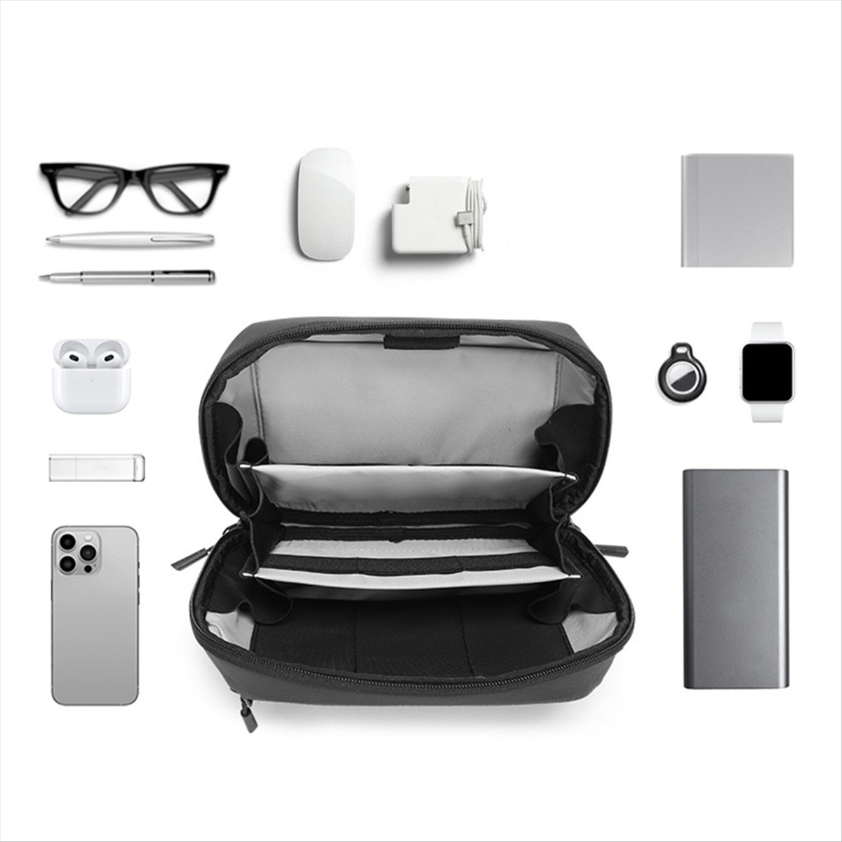 Tech Accessories Storage - ☶❈＊♥AC1579-Waterproof Tech Pouch Multi-Layer Organizer Case