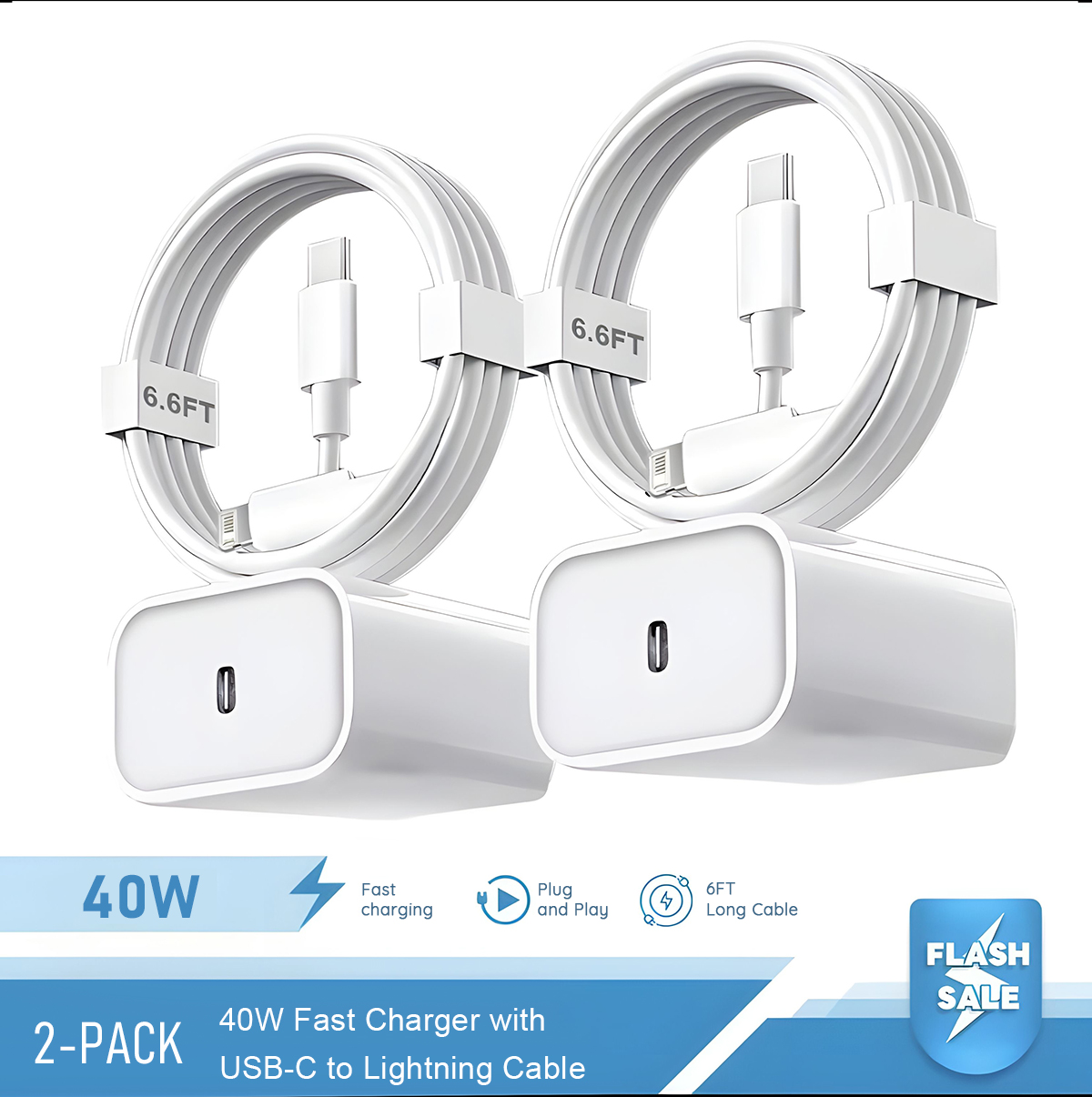 Tech Accessories Apple - 2-4 Set 40W Fast Charger for