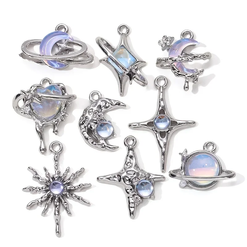 9pcs New Star Moon Enamel Char - Y2K Tech Accessories 评论和价格