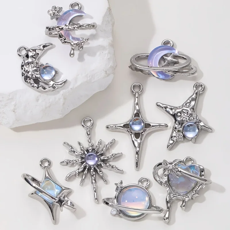 9pcs New Star Moon Enamel Char - Y2K Tech Accessories 评论和价格