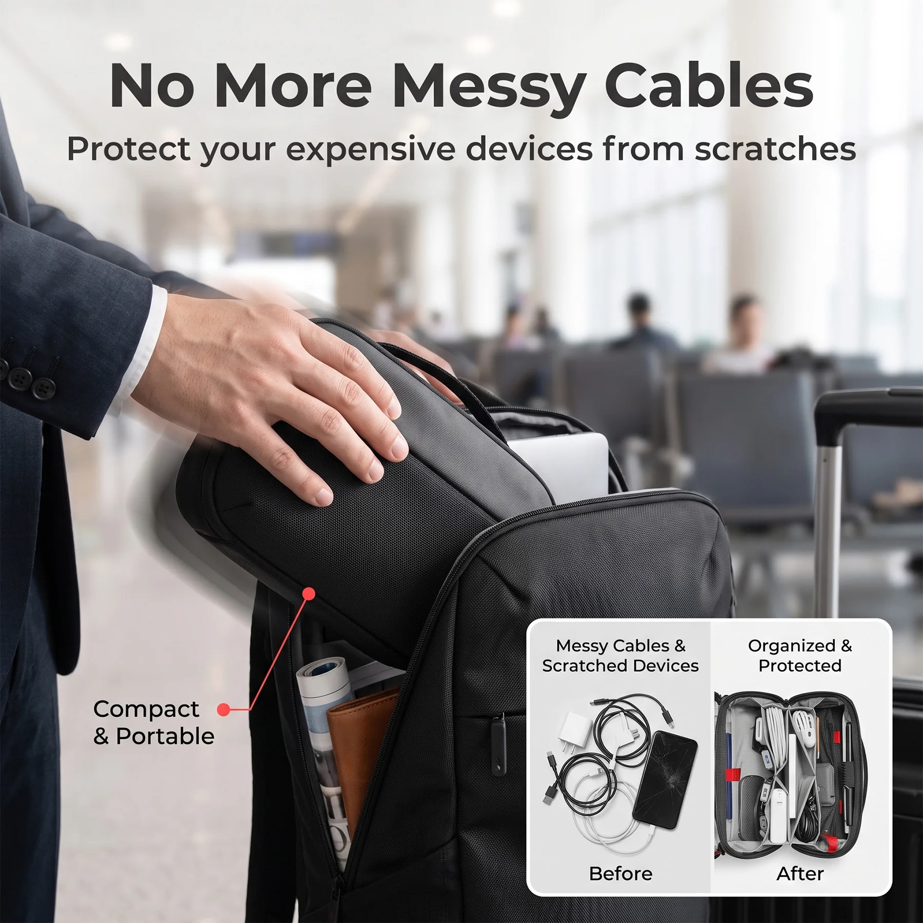 Travel Tech Organizer Pouch, W - Tech Accessories Storage 评论和价格